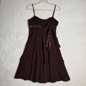 Vintage Jones Wear Brown Dress Size 8 Coquette Tiered Feminine Brown Y2K 90's
